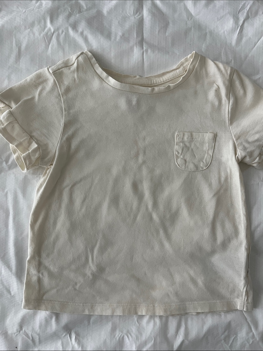 GAP Kids Cream Short Sleeve Tee with Pocket